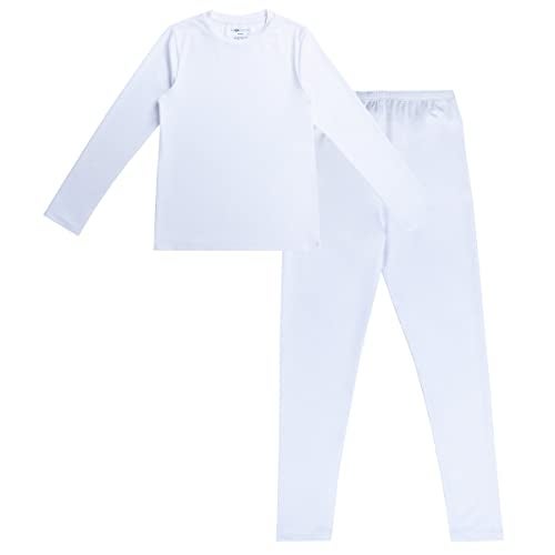 Fruit of the Loom Girls Performance Baselayer Thermal Base Layer Set, White, 10-12 US - Image 1