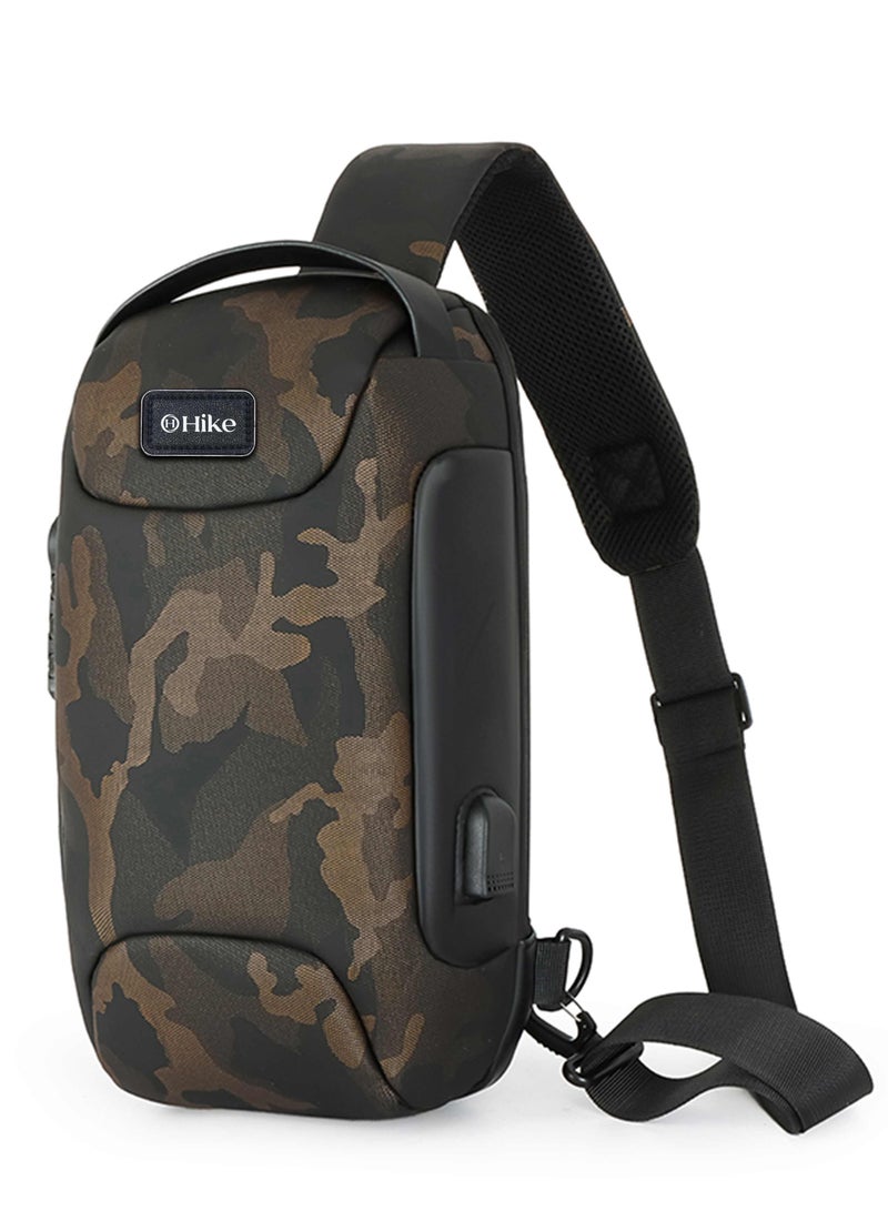 هايك Unisex Crossbody Bag Water Resistant Anti-Theft Shoulder Bag with Built in USB Port and 3-Digit Combination lock for Business Travel Outdoor Shopping, HKSBYG - Image 1