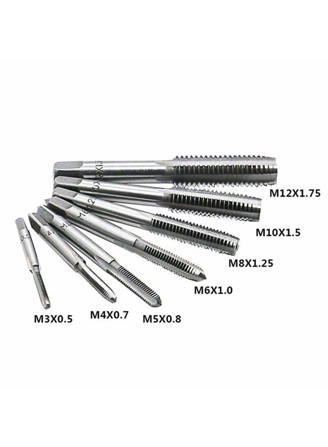 Sunxenze 8pcs Metric Thread Machine Taps Set, Hand Screw Thread Plug Taps M3 M4 M5 M6 M8 M10 M12 with Adjustable Tap Wrench 1/16-1/2'' - Image 3