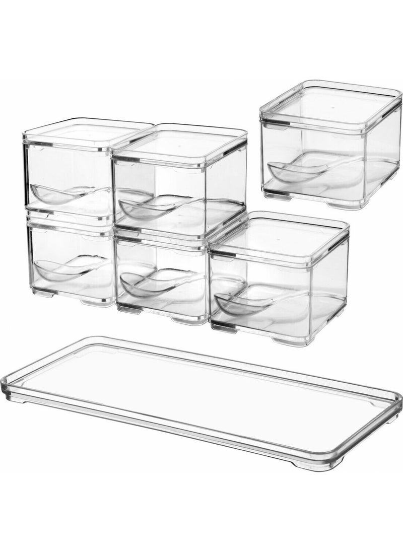 Nandy Home Clear Spice Jar Set with 6 Stands, Spoons and Visual Labels  - Image 4