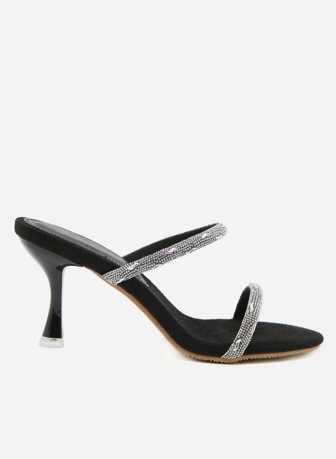 سنيك ايه بيك صندل بكعب رفيع مفتوح ومزين - Image 1