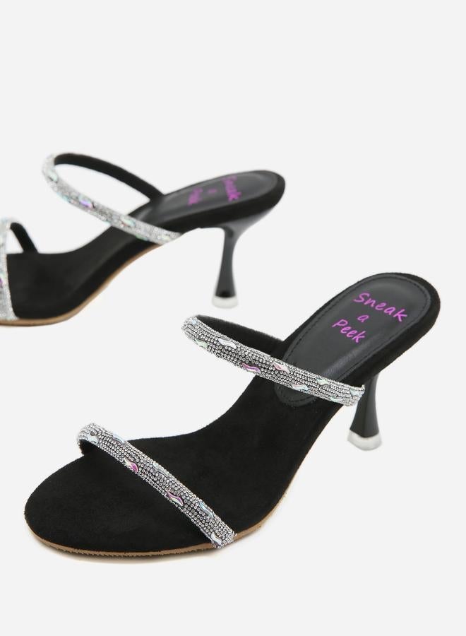 سنيك ايه بيك صندل بكعب رفيع مفتوح ومزين - Image 4