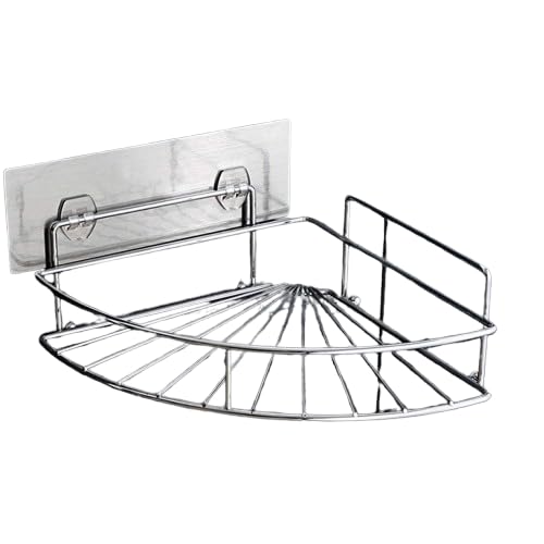 NANIAAY No Drilling Wall Mounted Shower Caddy Shelf Organizer Adhesive Corner for Bathroom Kitchen Removable Corner Shelf Magic Sticker - Image 1
