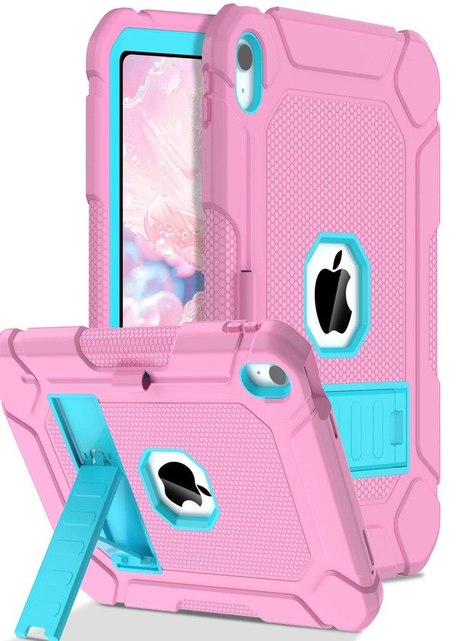 LTROP Case for iPad 10th Generation 10.9 inch 2022, iPad 10th Generation Case with Kickstand & Pencil Holder, Heavy Duty Shockproof Rugged Protective iPad 10th Gen Case, Pink and Turquoise - Image 1
