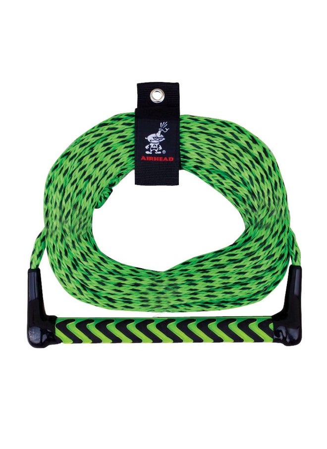 Airhead Water Ski Rope With Eva Handle 1 Section For Tubing Water Skis And Wakesurf Boardsgreen And Black  - Image 1