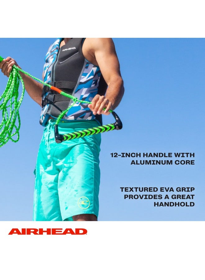 Airhead Water Ski Rope With Eva Handle 1 Section For Tubing Water Skis And Wakesurf Boardsgreen And Black  - Image 4