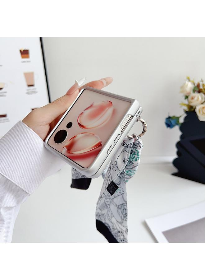 اس-توب جراب لهاتف Honor Magic V Flip بتطريز سحابي مناسب مع وشاح/سوار - Image 4