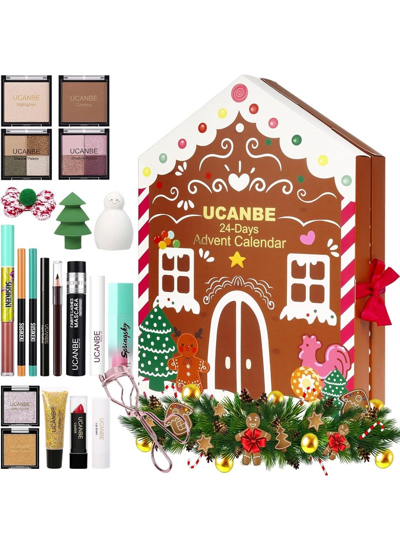 Ucanbe Makeup Advent Calendar 2025, 24 Days Christmas Gift Makeup Sets For Women, UCANBE 2025 Xmas Countdown Calendar Full Makeup Kits Beauty Makeup & Cosmetic For Teens, Girls Gift 