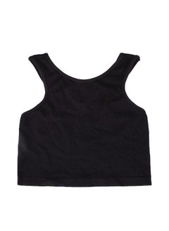 Kurve Kurve Premium Girls Seamless Supersoft Sleeveless Crop Tank Top - Stretchy Bra, UV UPF 50+ (Made in USA), Black, 4 Years-8 Years  - Image 5