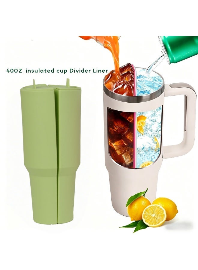 2-in-1 Drink Separator for Stanley Cup 40 oz, Silicone Liner Divider for Dual-Sided Drink, Reusable Liner Separator Compatible with 40 oz Tumbler - Image 1