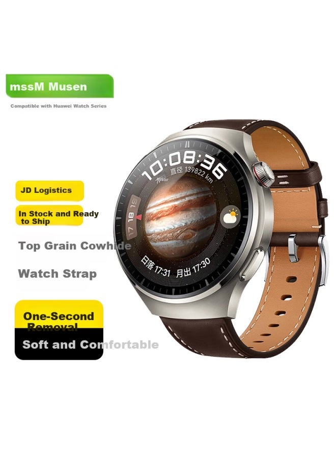 Mssm Compatible Huawei Watch 5/4 Pro Strap Gt5 Pro/gt6/5/gt4/3 Pro/2 Honor Leather Wristband 48/46mm Dial - Image 1