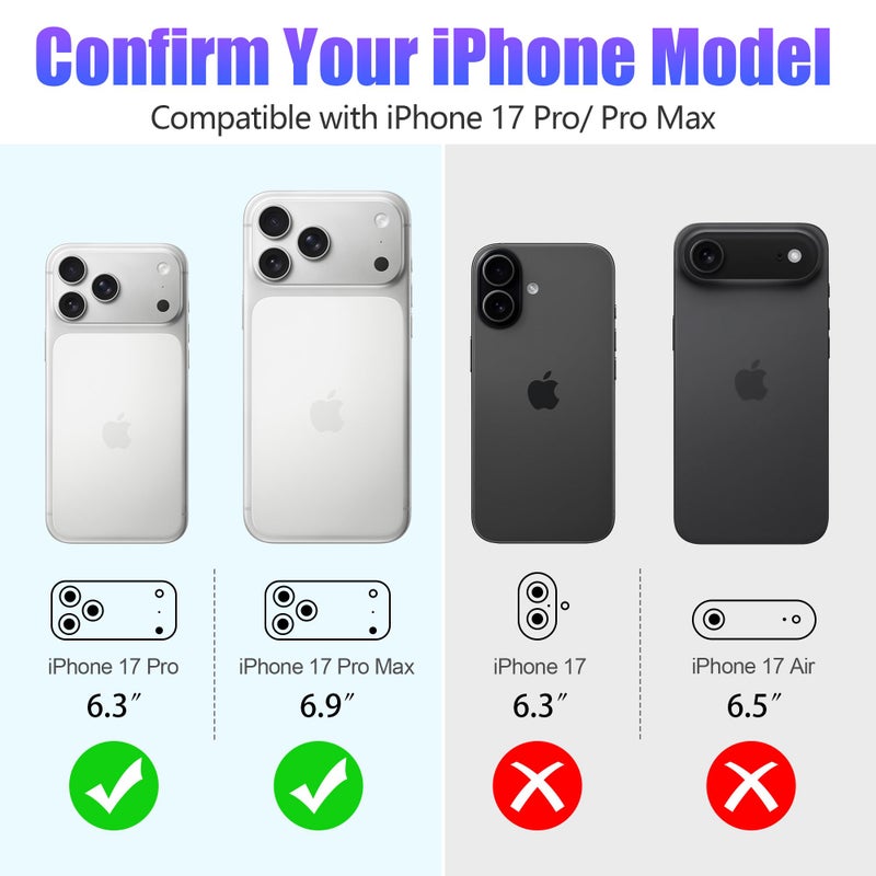 AGVEE 3+3 6 Pack for iPhone 17 Pro 6.3" / 17 Pro Max 6.9" Camera Lens Protector, Bling Diamond & Bling Glitter Metal Ring 9H Tempered HD Glass Camera Cover Film, Bling-Pink - Image 2