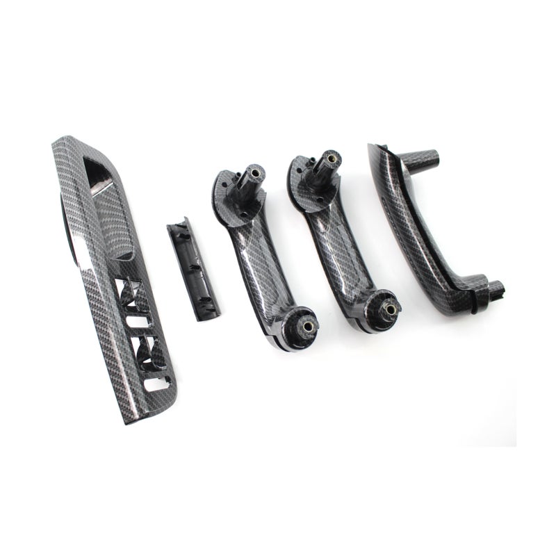 Master Window Switch Trim Bezel: Carbon Grain, High-Quality ABS, Bolt-On Design - Perfect Fit Control Panel + 3 Interior Door Grab Handle Set for Driver Side & Car Interior - Image 4