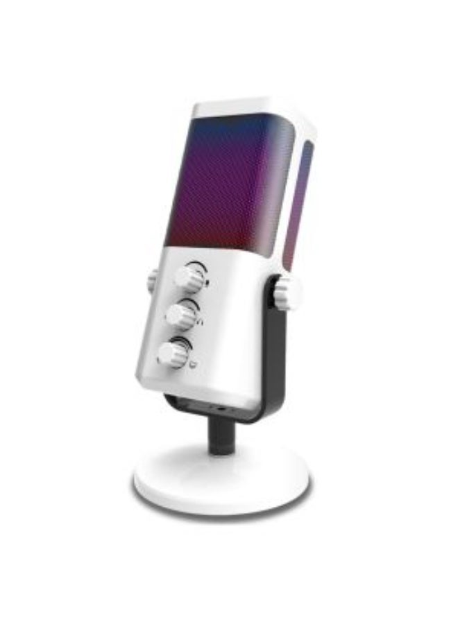 YU'S M7 Vlogging Microphone for Gaming Streaming - RGB Light - USB - Mute Button, Headphone Jack, Desktop Stand Audio for Singing Youtube Unidirectional - Image 1