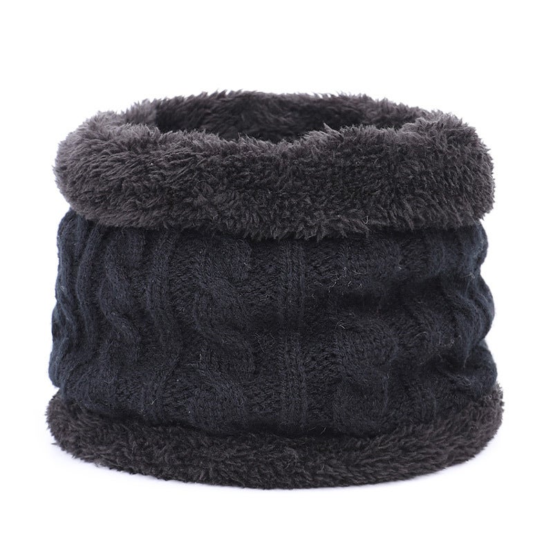 Kids Knit Beanie Scarf Set Winter Warm Pom-Pom Black scarf  - Image 1