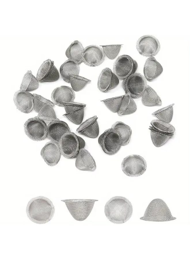 50pcs Stainless Steel Pipe Filter Set Adjustable Bowl Shaped Cone Design Reusable Mesh Strainer - Image 5