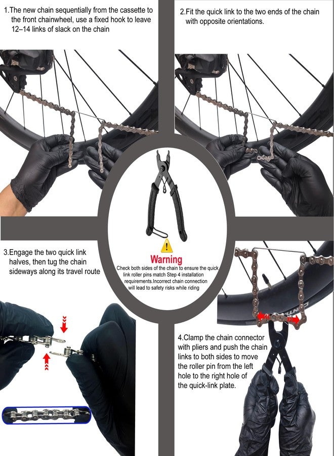 CUEQQY Bike Chain Kit 6/7/8 Speed 126 Links, Bike Chain Tool & Bicycle Bell, Chain Bike Replacement Kit for Hub Motor E-Bike, Mountain & Road Bikes - Image 5