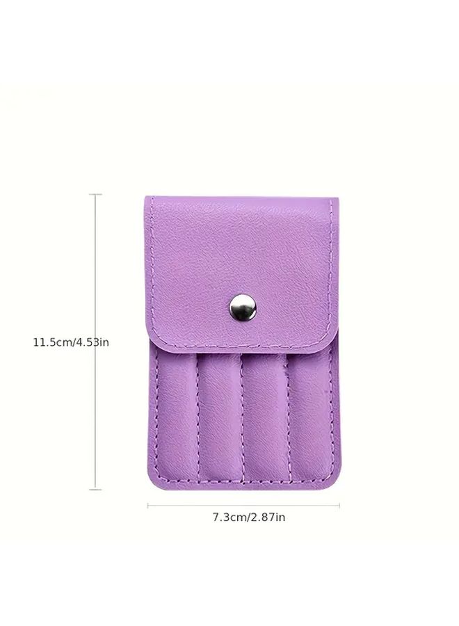 Purple Stainless Steel Tweezer Set 4pcs Slant Curved Tip for Eyebrow Shaping - Image 5