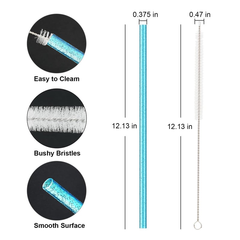 Beonsky Replacement Straw for Stanley Cup 40 oz 30 oz 64 oz Tumbler, 10 Pack Long Reusable Color Straws with Cleaning Brush, Dishwasher Safe, Plastic Straws for stanley cup accessories - Image 2