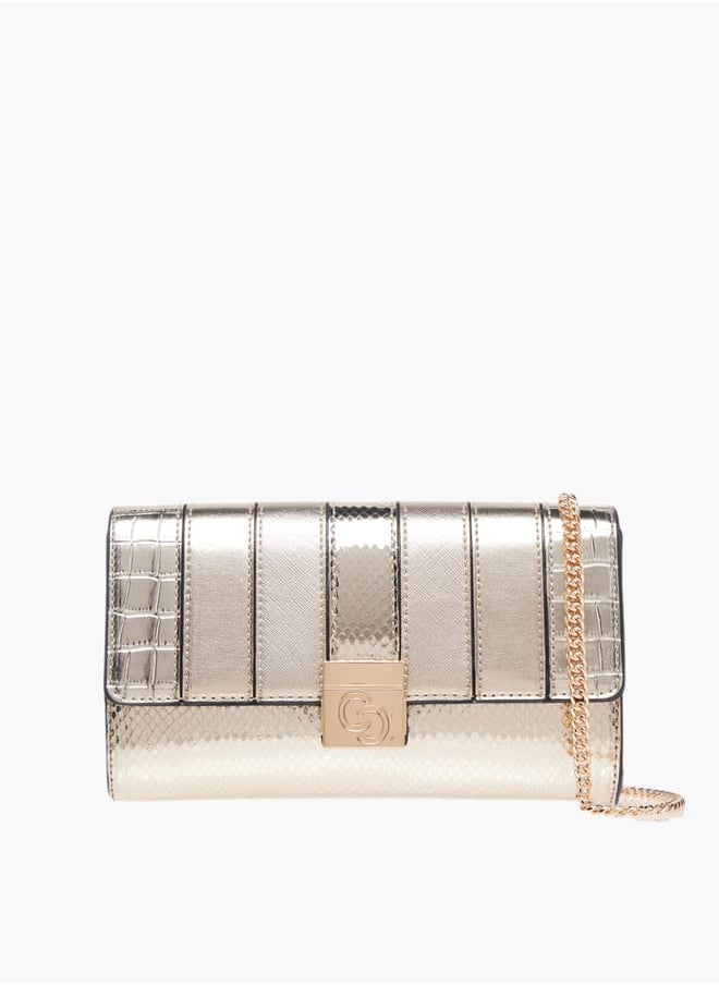 Celeste Women's Textured Crossbody Bag with Button Closure and Chain Strap  - Image 1