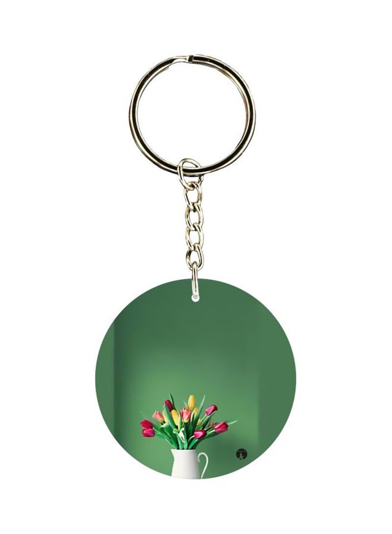 RKN Flower Vase Printed Keychain