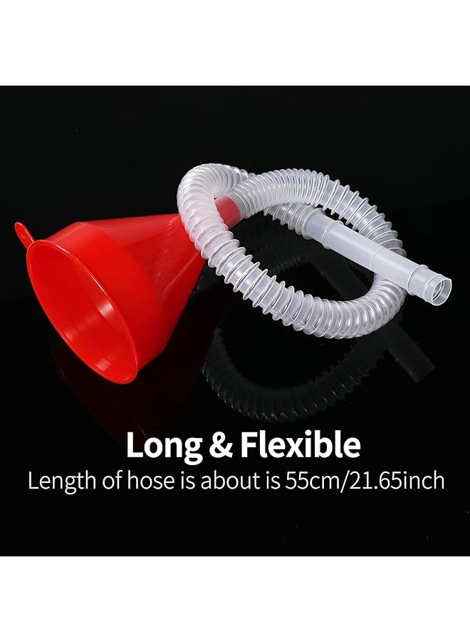 SYOSI Fuel Funnel, 2 Pcs, Red, Plastic, 8Cm Wide Mouth, 10.5Cm Height, 50Cm Hose, For Car, Motorcycle, Truck, Boat Fuel, Oil, Water, Diesel, Gasoline, Kerosene, Coolant - Image 5