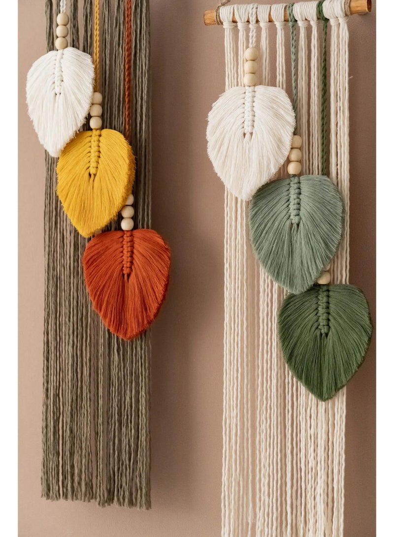 انتيكيانو تعليقة جدارية على شكل أوراق، ديكور لغرفة المعيشة، فن جداري عصري، هدايا منزلية بوهيمية، فن الأوراق، مكرمية بوهيمية، فن جداري نباتي، ديكور بوهيمي عصري - Image 3