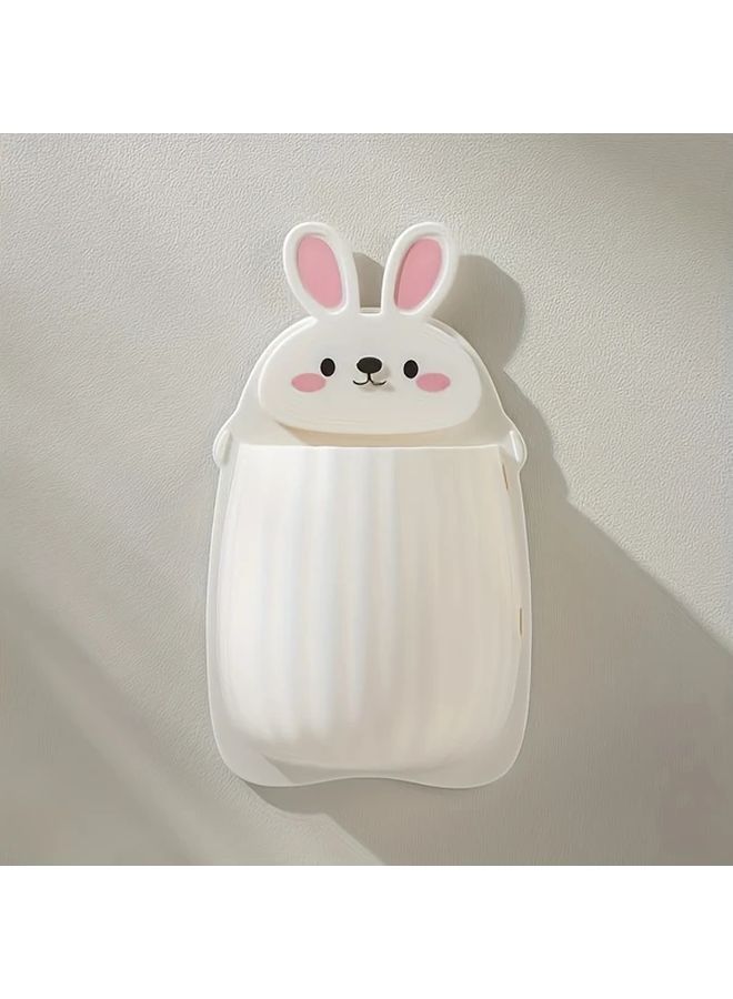 Green Rabbit Shaped Wall Mounted Toothbrush And Toothpaste Holder Space Saving Bathroom Accessory - Image 5