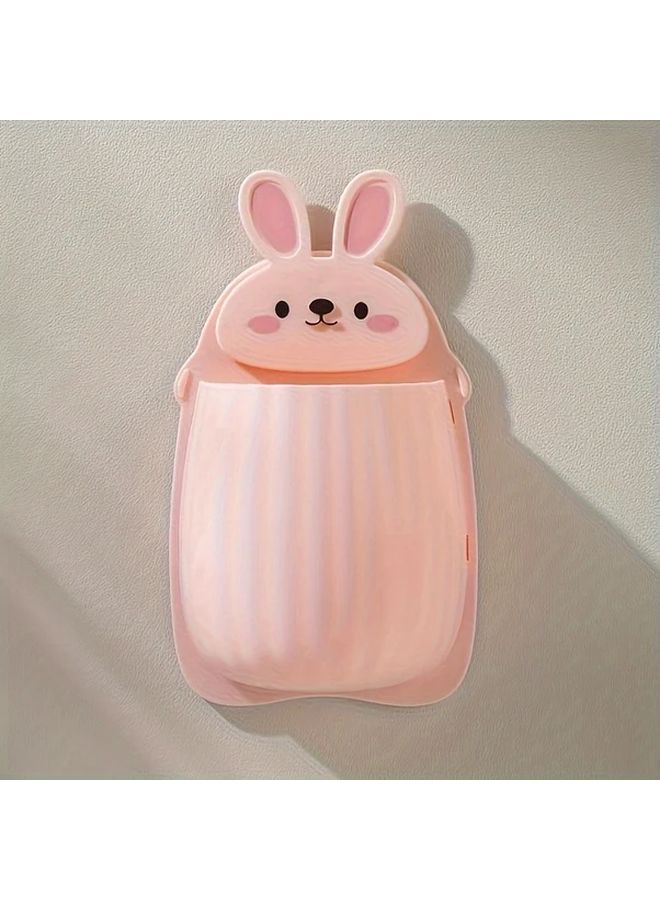 Green Rabbit Shaped Wall Mounted Toothbrush And Toothpaste Holder Space Saving Bathroom Accessory - Image 2