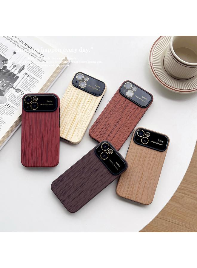 اس-توب جراب لهاتف iPhone 14 مصنوع من مادة TPU ذات حبيبات خشبية مع غشاء عدسة - Image 2