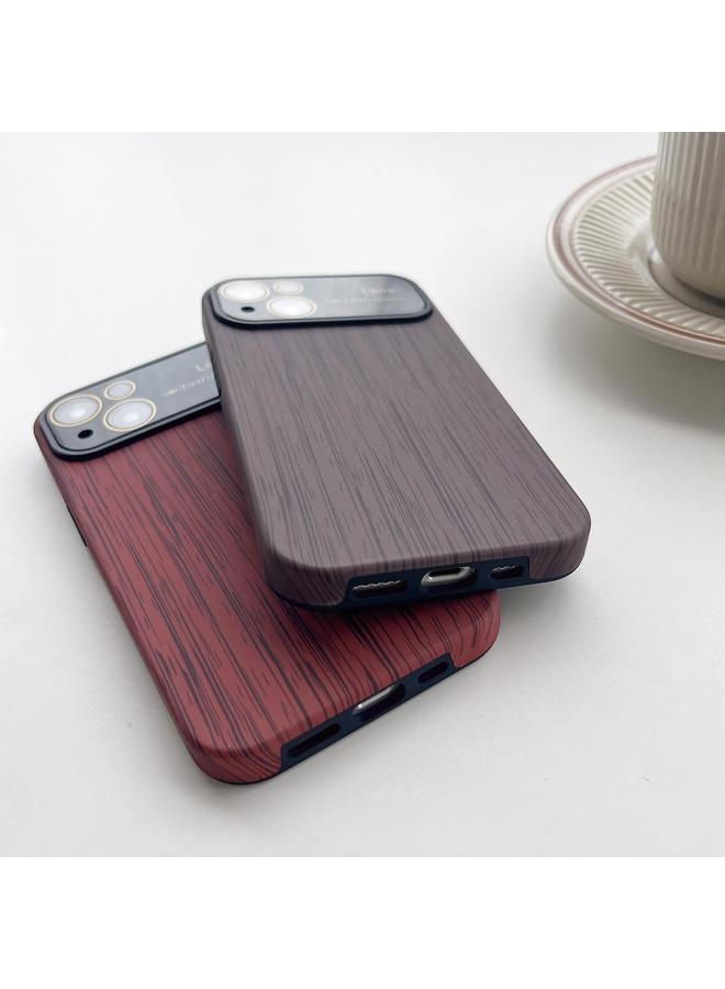 اس-توب جراب لهاتف iPhone 14 مصنوع من مادة TPU ذات حبيبات خشبية مع غشاء عدسة - Image 5
