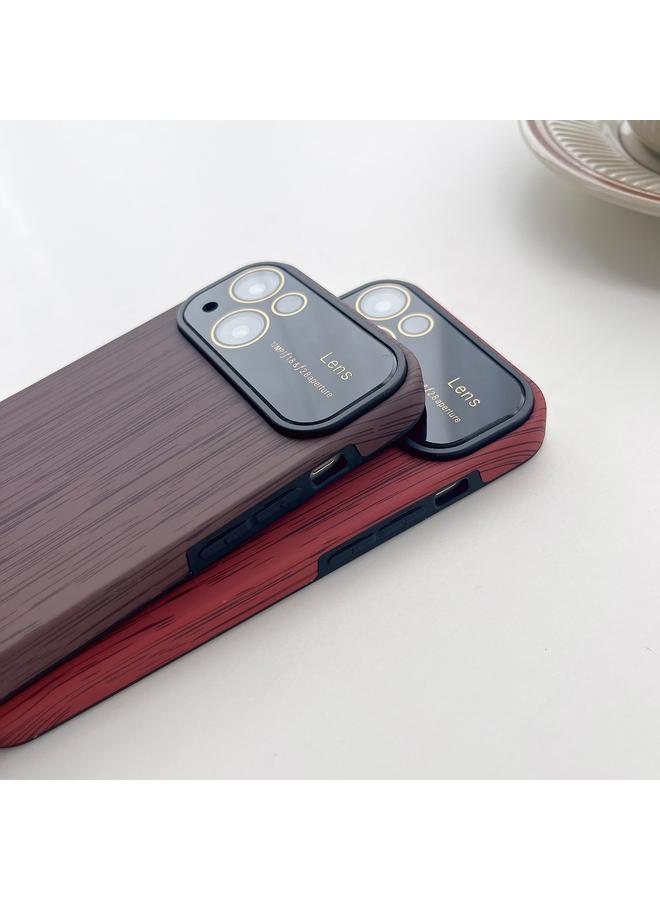 اس-توب جراب لهاتف iPhone 14 مصنوع من مادة TPU ذات حبيبات خشبية مع غشاء عدسة - Image 4