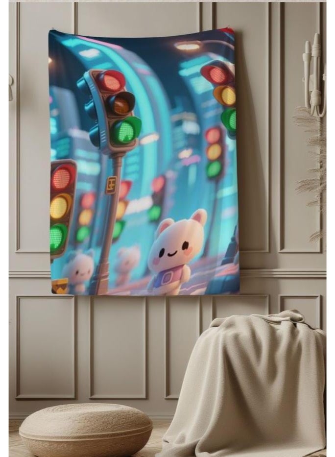 عام بطانية رقيقة من الفانيلا الكرتونية للأطفال والرضع (دافئة ومريحة، ومناسبة للنوم والألعاب) 70 سم * 100 سم - Image 1