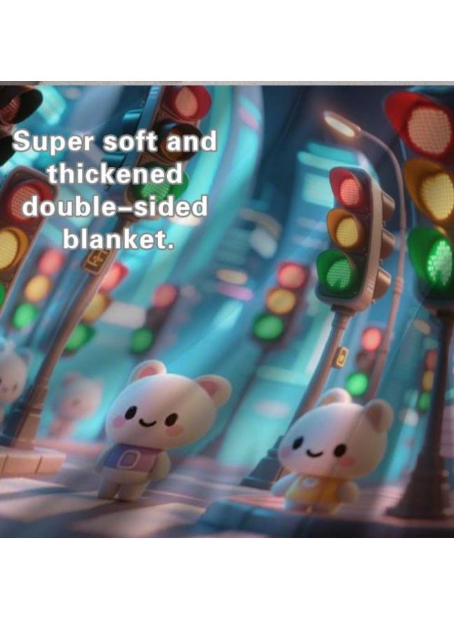 عام بطانية رقيقة من الفانيلا الكرتونية للأطفال والرضع (دافئة ومريحة، ومناسبة للنوم والألعاب) 70 سم * 100 سم - Image 5