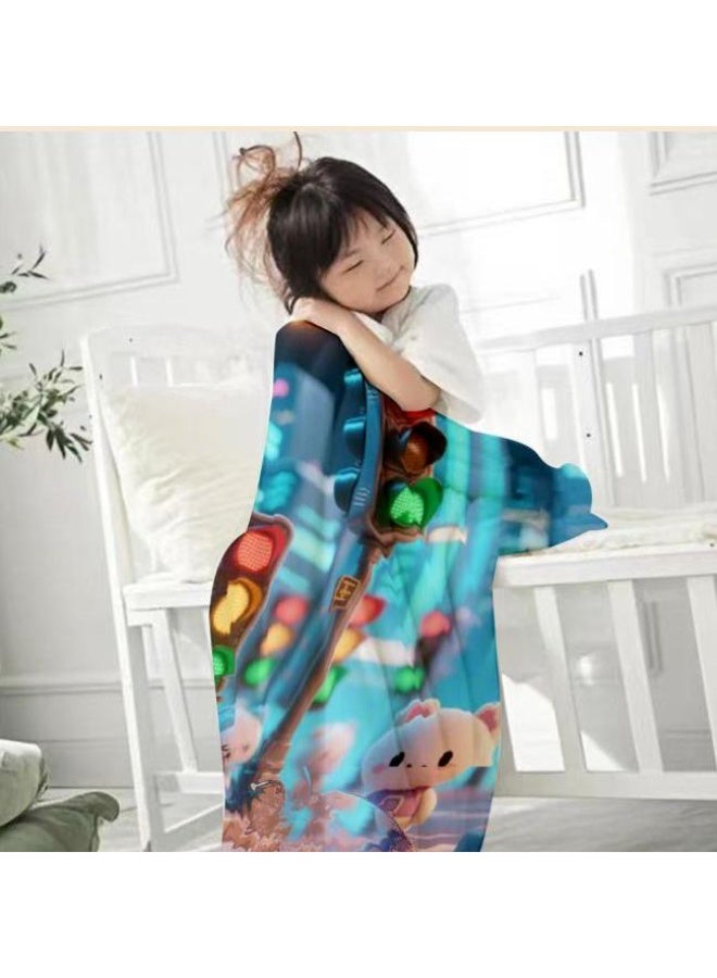 عام بطانية رقيقة من الفانيلا الكرتونية للأطفال والرضع (دافئة ومريحة، ومناسبة للنوم والألعاب) 70 سم * 100 سم - Image 2