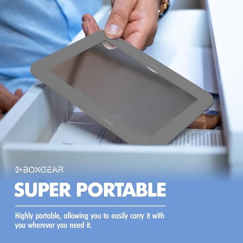 Boxgear Magnetic Locker Mirror - 5" x 7"- for School Locker, Bathroom, Household Refrigerator, Locker Accessory, Workshop Toolbox or Office Cabinet (Gray) - Image 4