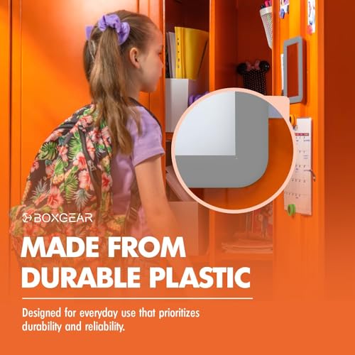Boxgear Magnetic Locker Mirror - 5" x 7"- for School Locker, Bathroom, Household Refrigerator, Locker Accessory, Workshop Toolbox or Office Cabinet (Gray) - Image 5
