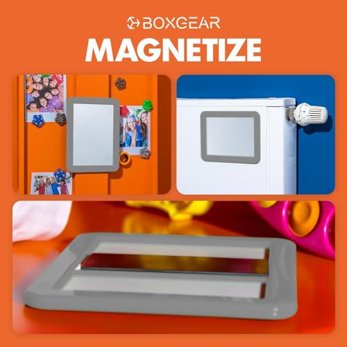 Boxgear Magnetic Locker Mirror - 5" x 7"- for School Locker, Bathroom, Household Refrigerator, Locker Accessory, Workshop Toolbox or Office Cabinet (Gray) - Image 2