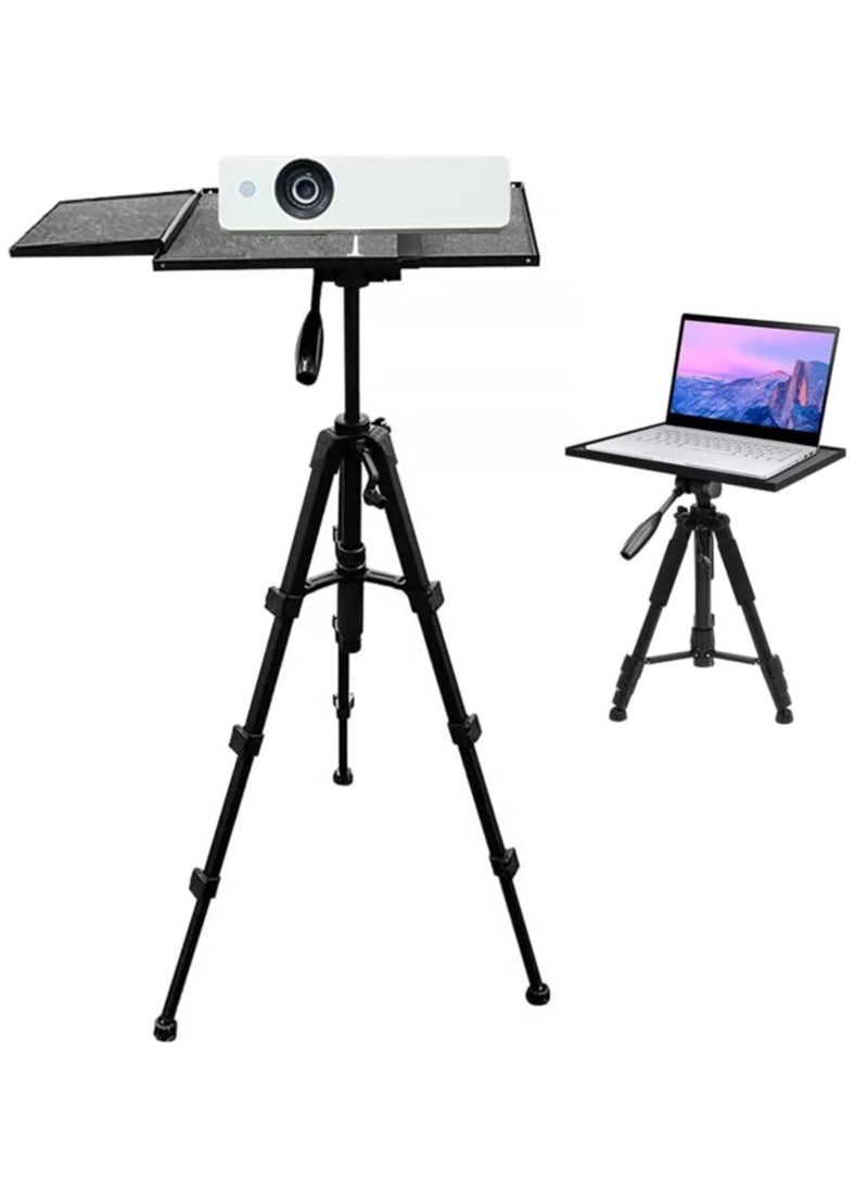 ELTRAZONE Projector Tripod Stand Universal Laptop Floor Holder Height Adjustable 53-110cm Foldable Projector Telescopic Support with 360 Rotating Enlarged Tray for Office Home Stage Studio Outdoor - Image 1