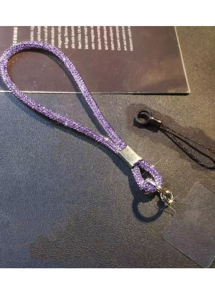 Generic Lanyard, Phone Strap, Adjustable Phone Lanyard with glittering string, Phone Wrist Strap for Airpods, Phone case, Camera Wrist Strap, Purple 