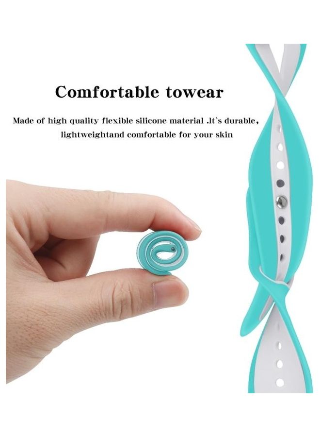 NIBEMINENT Two-Tone Silicone Replacement Band For Samsung Galaxy Watch 46mm Green/White - Image 4