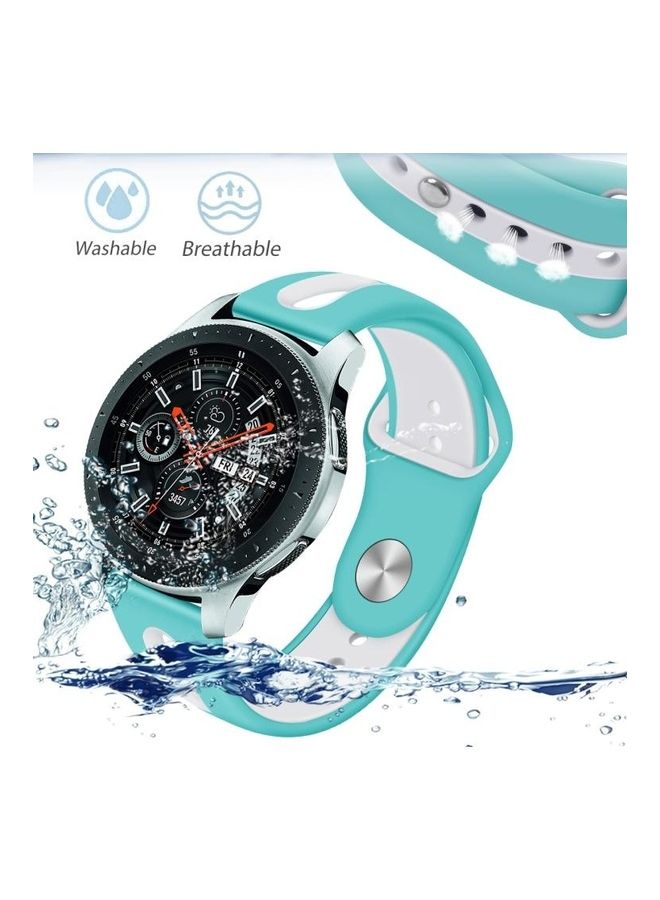 NIBEMINENT Two-Tone Silicone Replacement Band For Samsung Galaxy Watch 46mm Green/White - Image 3