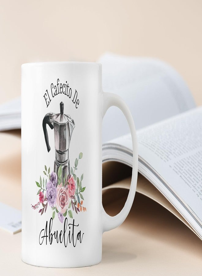 QASHWEY Grandma Coffee Mugs, Abuelita Gifts, Grandma Gifts, Abuelita Grandma Mug Coffee Tea Cup Gifts for Grandma Spanish Abuelita, El Cafecito De Abuelita Coffee Cups Ceramic 11oz - Image 4