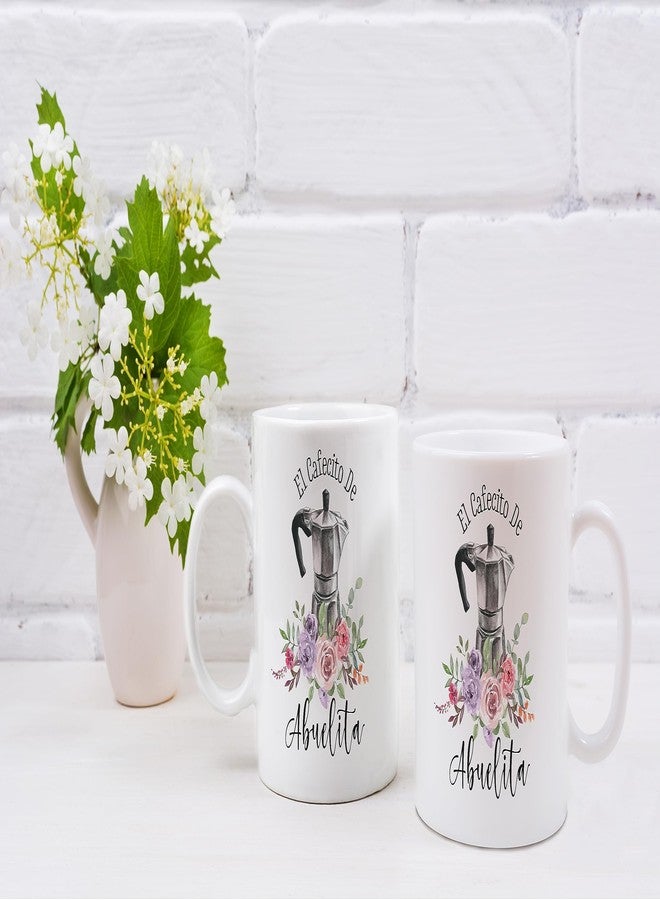 QASHWEY Grandma Coffee Mugs, Abuelita Gifts, Grandma Gifts, Abuelita Grandma Mug Coffee Tea Cup Gifts for Grandma Spanish Abuelita, El Cafecito De Abuelita Coffee Cups Ceramic 11oz - Image 5