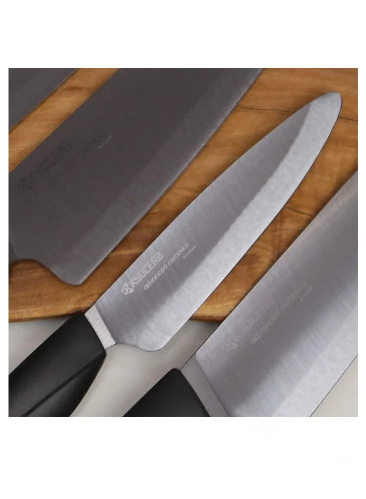 Kyocera Advanced Ceramics Kyocera Black Ceramic Chefs Santoku Utility Knife 2 Piece Knife Set For Kitchen