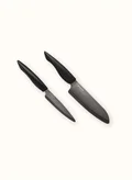 Kyocera Advanced Ceramics Kyocera Black Ceramic Chefs Santoku Utility Knife 2 Piece Knife Set For Kitchen