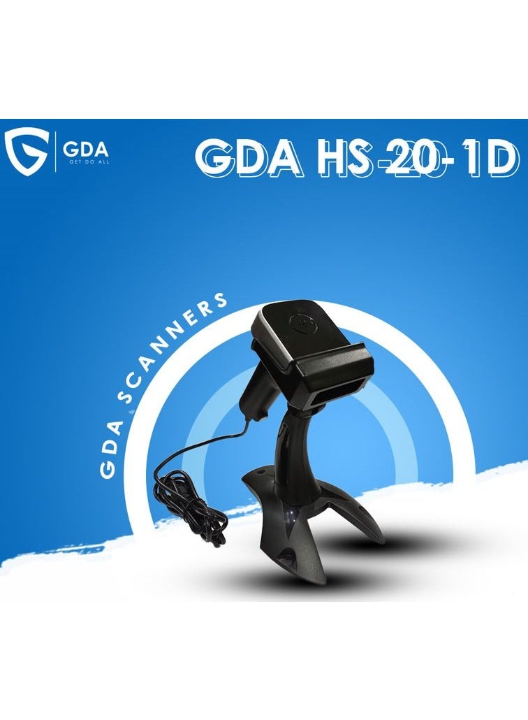 جى دى اى  ماسح باركود سلكي GDA HS 20 1D أحادي الأبعاد بمنفذ USB وتصميم مريح - Image 1
