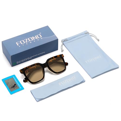 Fozono Large Square Sunglasses Trendy Polarized Sunglasses for Women Men Classic Retro Style UV400 Protection - Image 5