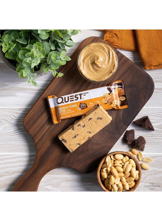 Quest Nutrition Chocolate Peanut Butter Bars, High Protein, Low Carb, Gluten Free, Keto Friendly, Chocolate Peanut Butter - 12 Count - Image 4