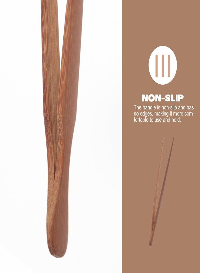 SHOWERORO Bamboo Tea Ceremony Clip 7.48 Inch Wooden Kitchen Tongs Food Serving Cooking Utensils for Bbq Tea Fruit Bread - Image 5